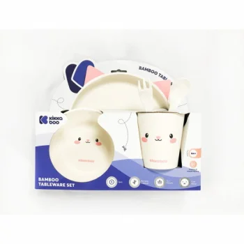Kikka Boo set posuđa od bambusa Cat pink-2 Kikka Boo set posuđa od bambusa Cat pink-2