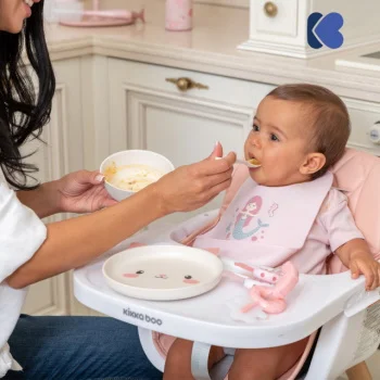 Kikka Boo set posuđa od bambusa Cat pink-3 Kikka Boo set posuđa od bambusa Cat pink-3