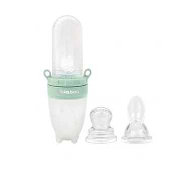 Kikka Boo silikonska flašica sa kašičicom i mljackalicom za voće 2u1 mint Kikka Boo silikonska flašica sa kašičicom i mljackalicom za voće 2u1 mint