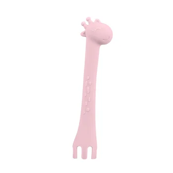 Kikka Boo silikonska kašičica Giraffe pink-1 Kikka Boo silikonska kašičica Giraffe pink-1