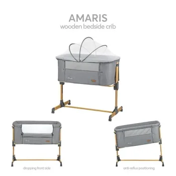 Kikka Boo kolevka Amaris wood dekor Light Grey-3