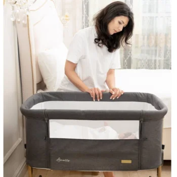 Kikka Boo kolevka Amaris wood dekor Dark Grey-1 Kikka Boo kolevka Amaris wood dekor Dark Grey-1