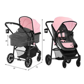 Kolica za bebe 3u1 set Juli Pink Kinderkraft-1 Kolica za bebe 3u1 set Juli Pink Kinderkraft-1