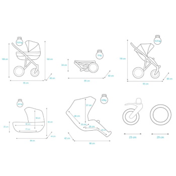 Kunert kolica za bebe 2u1 set Rotax crni ram 08R  -1 Kunert kolica za bebe 2u1 set Rotax crni ram 08R  -1