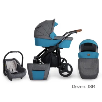 Kunert kolica za bebe 2u1 set Rotax crni ram 18R Kunert kolica za bebe 2u1 set Rotax crni ram 18R