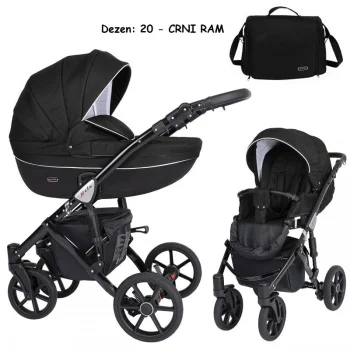 Kunert kolica za bebe 2u1 set Mila crni ram 20-1 Kunert kolica za bebe 2u1 set Mila crni ram 20-1
