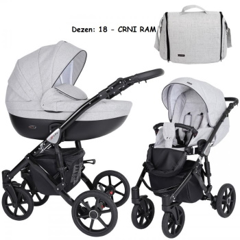 Kunert kolica za bebe 2u1 set Mila crni ram 18-2 Kunert kolica za bebe 2u1 set Mila crni ram 18-2
