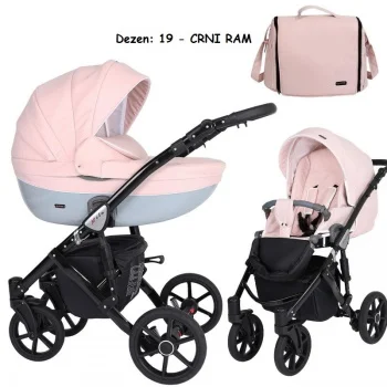 Kunert kolica za bebe 2u1 set Mila crni ram 19-2 Kunert kolica za bebe 2u1 set Mila crni ram 19-2