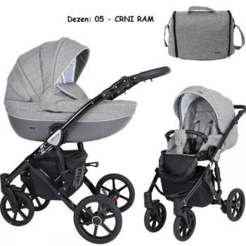 Kunert kolica za bebe 2u1 set Mila crni ram 5-2 Kunert kolica za bebe 2u1 set Mila crni ram 5-2