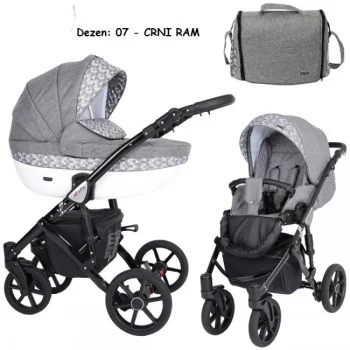 Kunert kolica za bebe 2u1 set Mila crni ram 7-2 Kunert kolica za bebe 2u1 set Mila crni ram 7-2