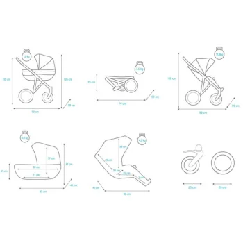 Kunert kolica za bebe 2u1 set Molto sivi ram MO-06-1 Kunert kolica za bebe 2u1 set Molto sivi ram MO-06-1