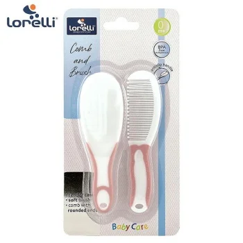 Lorelli češalj i četka za negu bebe Blush pink-1 Lorelli češalj i četka za negu bebe Blush pink-1