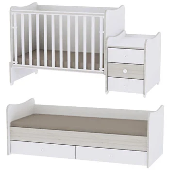 Lorelli krevetac 3u1 Maxi Plus 70/160cm White / Artwood -2 Lorelli krevetac 3u1 Maxi Plus 70/160cm White / Artwood -2