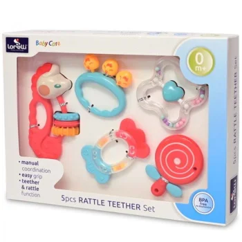 Lorelli glodalica zvečka Baby Care set 5/1 1021075-1 Lorelli glodalica zvečka Baby Care set 5/1 1021075-1
