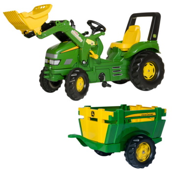Rolly Toys traktor utovarivač na pedale sa prikolicom Xtrack John Deere 049523