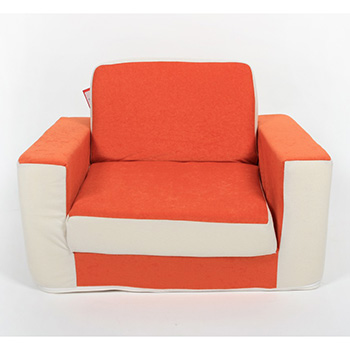 Fotelja za decu na razvlačenje Klasik narandžasto-bela-2