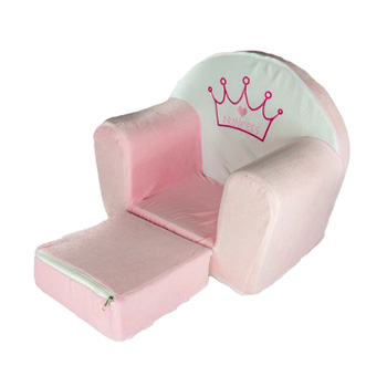 Fotelja za decu na razvlačenje Princess roze-bela-1