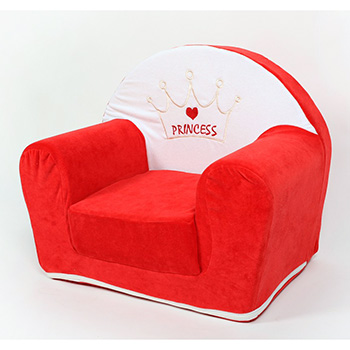 Fotelja za decu na razvlačenje Princess crveno-bela-1