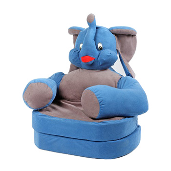 Fotelja za decu na razvlačenje Slonče plavo-siva