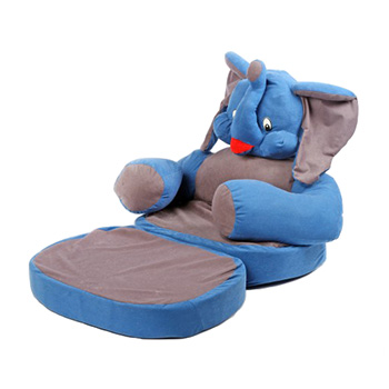 Fotelja za decu na razvlačenje Slonče plavo-siva-1