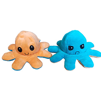 Plišana hobotnica sa dva lica - narandžasto-plava