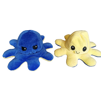 Plišana hobotnica sa dva lica - žuto-plava