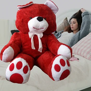 Meda Laki veliki 170cm crveni sa vezenim šapama-1 Meda Laki veliki 170cm crveni sa vezenim šapama-1