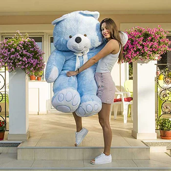 Meda Laki veliki 170cm plavi sa vezenim šapama-3 Meda Laki veliki 170cm plavi sa vezenim šapama-3