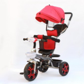 Baby Land tricikl sa LED svetlom i rotirajućim sedištem crveni