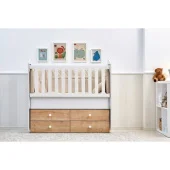 Belis krevetac za bebe sa 4 fioke Eva 60x120cm bež beli