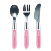 Canpol bebi pribor metalni set 3/1 pink