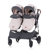 Chipolino kolica za blizance Duo Smart  Beige/Graphite Linen 