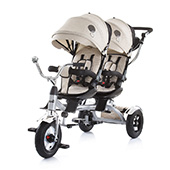 Chipolino tricikl za blizance Tandem beige