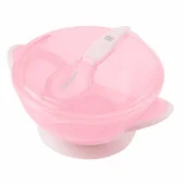 Kikka Boo činija sa vakumom i kašičicom Feedy Pink