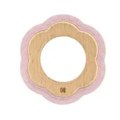 Kikka Boo drvena igračka sa silikonskom glodalicom Flower Pink