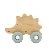 Kikka Boo drvena igračka sa silikonskom glodalicom Hedgehog Mint