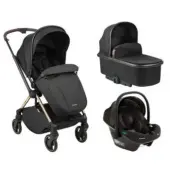 Kikka Boo kolica Lanah 3u1 premium set sa autosedištem I-Xtend I-size i tvrdom korpom Black