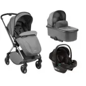 Kikka Boo kolica Lanah 3u1 premium set sa autosedištem I-Xtend I-size i tvrdom korpom Grey