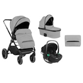 Kikka Boo kolica Tiffany premium set 3u1 sa autosedištem I-Trail I-size i tvrdom korpom Light Grey