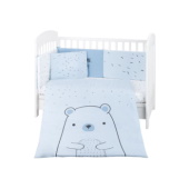 Kikka Boo posteljina sa ogradicom 60/120 6/1 Bear with Me blue