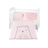 Kikka Boo posteljina sa ogradicom 70/140 6/1 Bear with Me pink