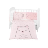 Kikka Boo posteljina sa ogradicom 60/120 6/1 Bear with Me pink