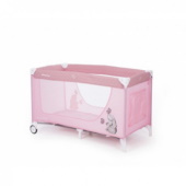 Kikka Boo prenosivi krevetac Day & Night Rabbit 2 nivoa pink
