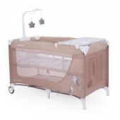 Kikka Boo prenosivi krevetac Day & Night Bird 2 nivoa beige 