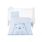 Kikka Boo posteljina za bebe navlaka 3/1 Bear with Me blue