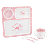 Kikka Boo set posuđa 4 dela Flamingo pink