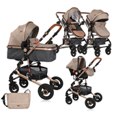 Lorelli kolica za bebe 3 u 1 Alba Dark Beige 2020