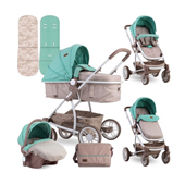 Lorelli S-500 kolica za bebe 2 u 1 Beige Green Dots 