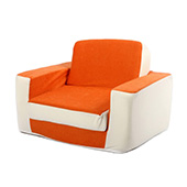Fotelja za decu na razvlačenje Klasik narandžasto-bela