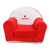 Fotelja za decu na razvlačenje Princess crveno-bela